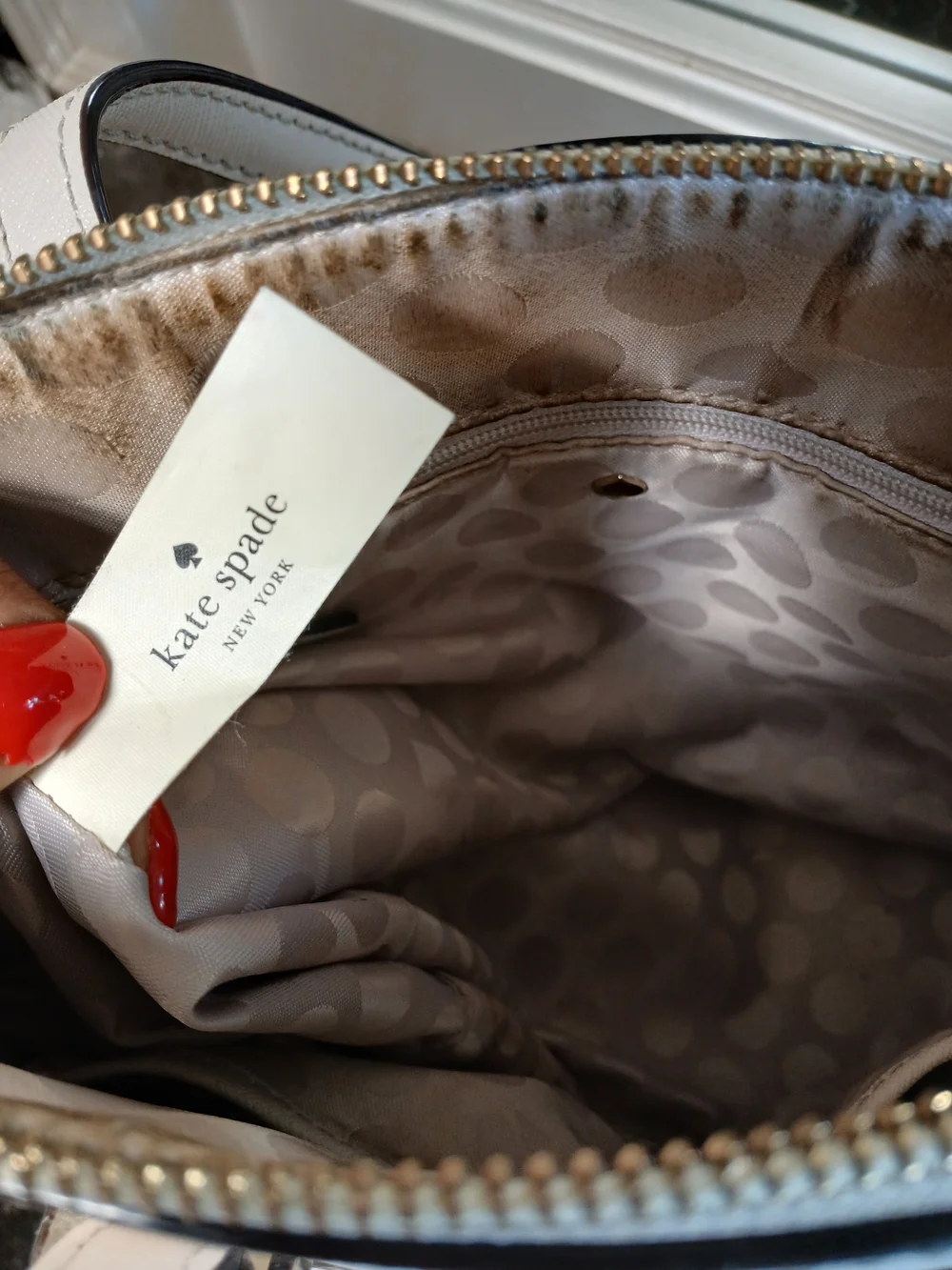 Kate Spade Cream Saffiano Leather Dome Satchel